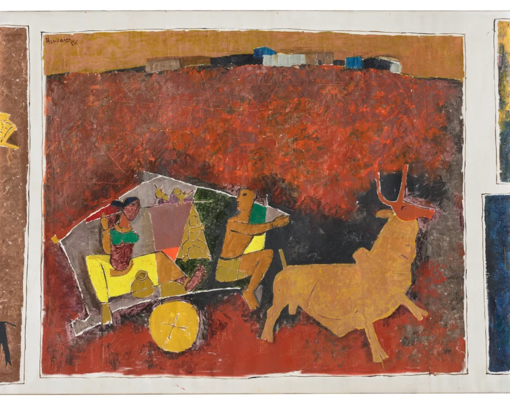 This untitled Husain painting has become the most expensive modern Indian artwork 2 MF Husain Gram Yatra