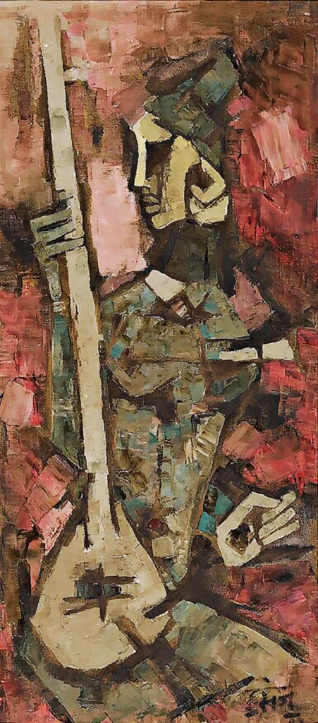 Celebrating M.F. Husain: A Modern Enigma 4 M F Husain Untitled Woman With Sitar