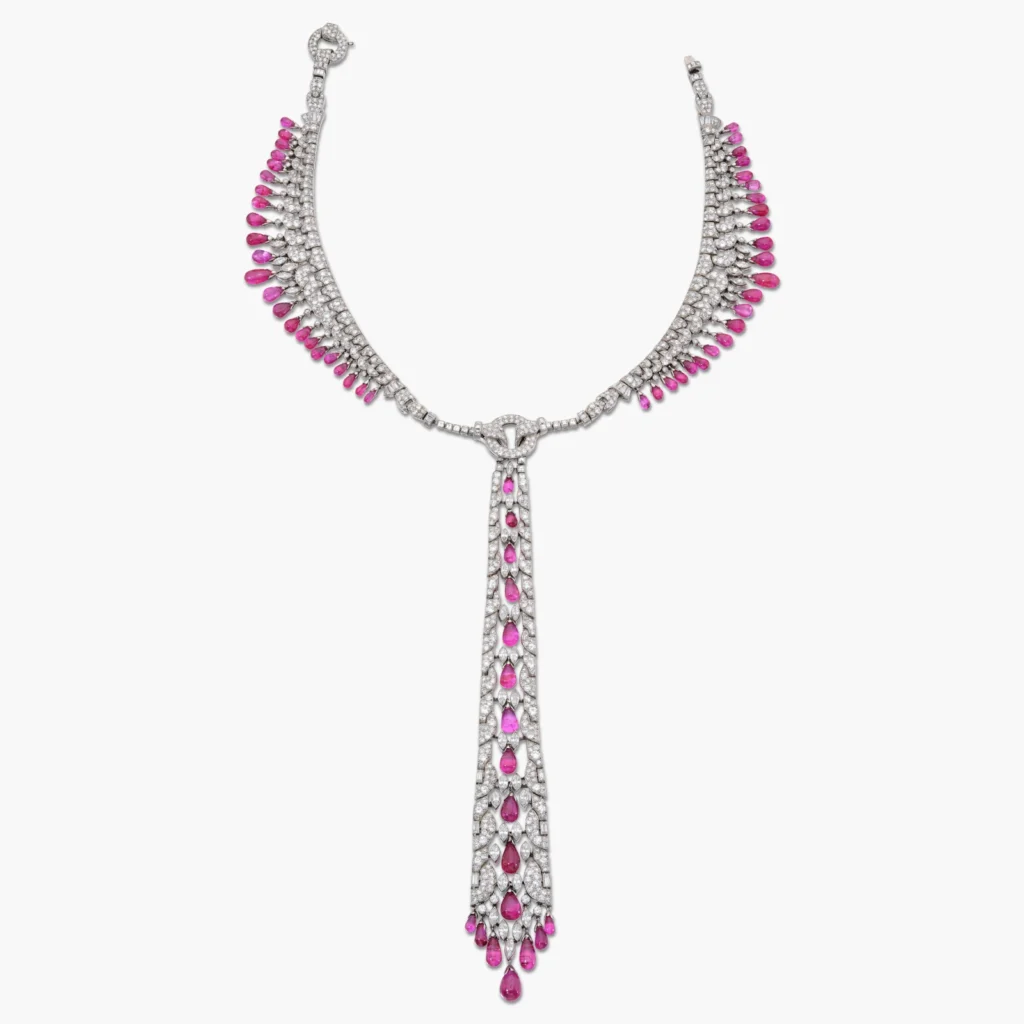 Rihanna’s co-designed jewelry with Chopard is up for auction at Sotheby's Geneva, along with a six-carat blue diamond from the Cullinan Mine 10 Cravate necklace