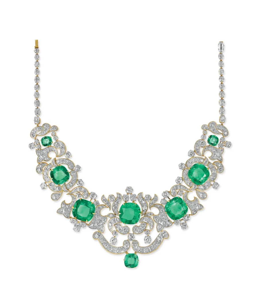Deccan emeralds, a limited edition Audemars Piguet & Würth's 1796 Viennese silver go under the hammer at AstaGuru 1 An Imperial-Style Deccan Colombian Emerald Diamond Necklace