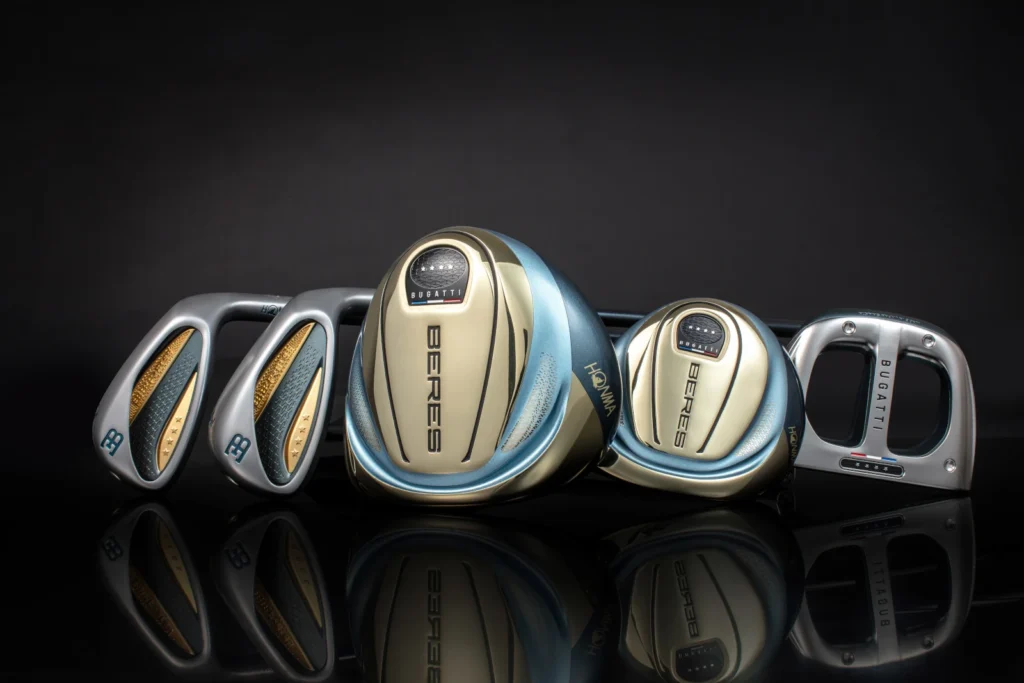 HONMA & Bugatti’s co-branded golf collection is built on hypercar engineering & Japanese handcraft 2 Honma X Bugatti golf clubs set