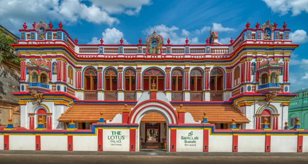 The Lotus Palace in Tamil Nadu Celebrates the Chettiar Heritage in Technicolor 1 The Lotus Palace Chettinad