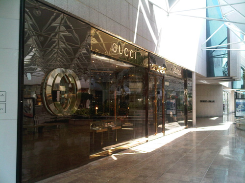 Gucci store luxury shopping