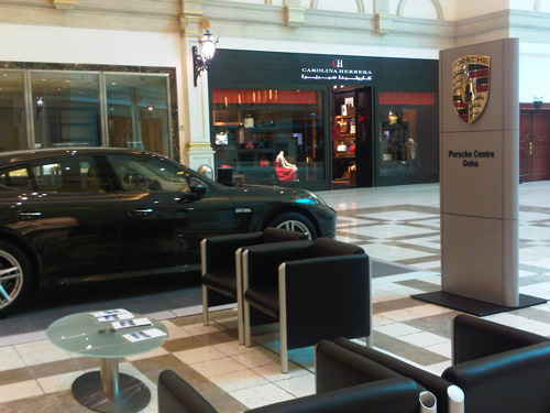 Porsche stand at luxury mall