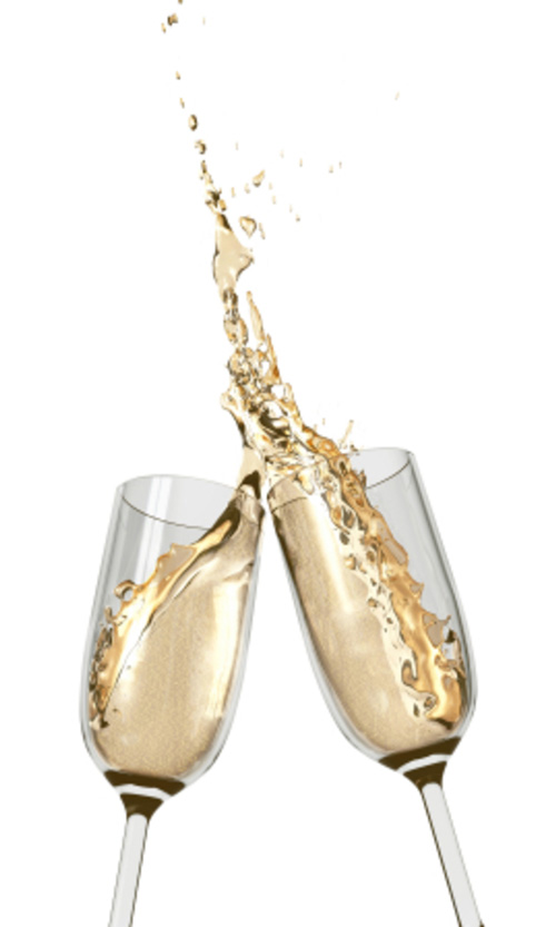 Clinking champagne flutes