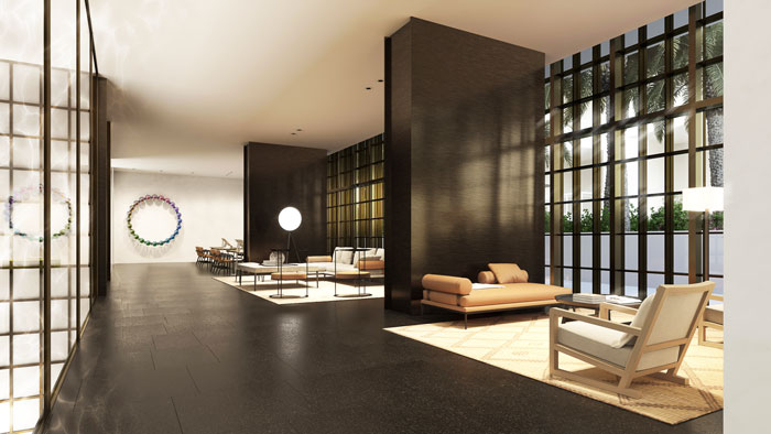 Arte luxury homes lobby Miami by Antonio Citterio