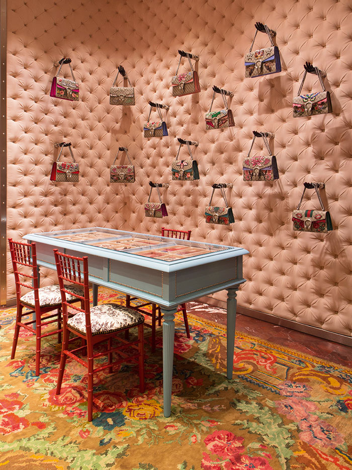 DIY Corner at Gucci store for Dionysus handbag