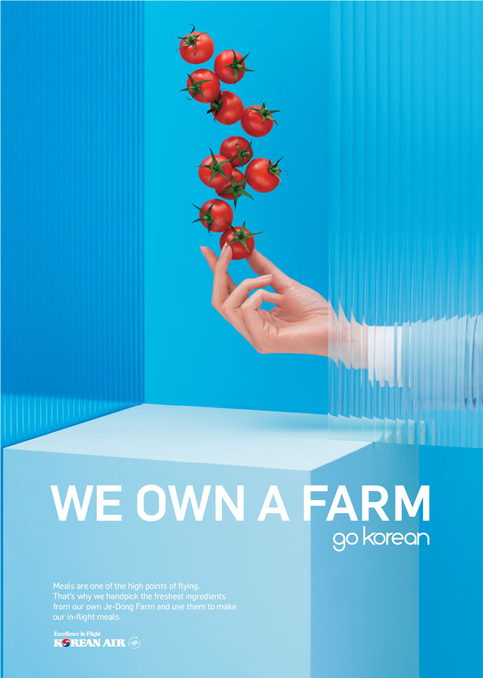 Luxury Airline Menus - Trends in High Flying Flavors 5 Korean Air ad for Je-Dong farm