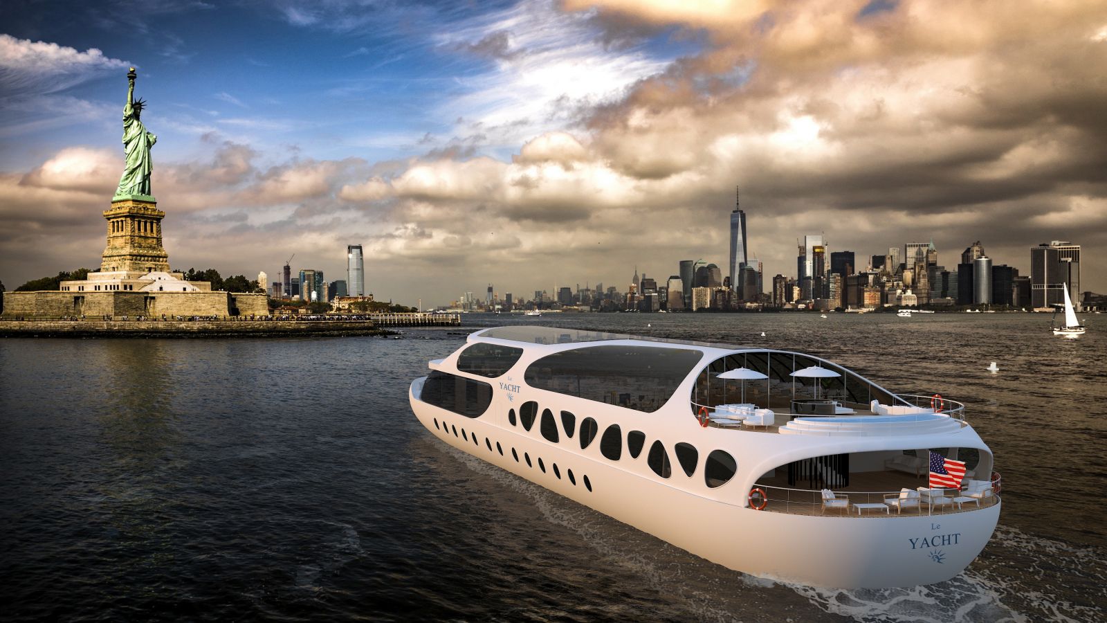 Designed by Jean-Pierre Heim, the luxurious Y Le Yacht to set sail in Manhattan 1 Y Le Yacht