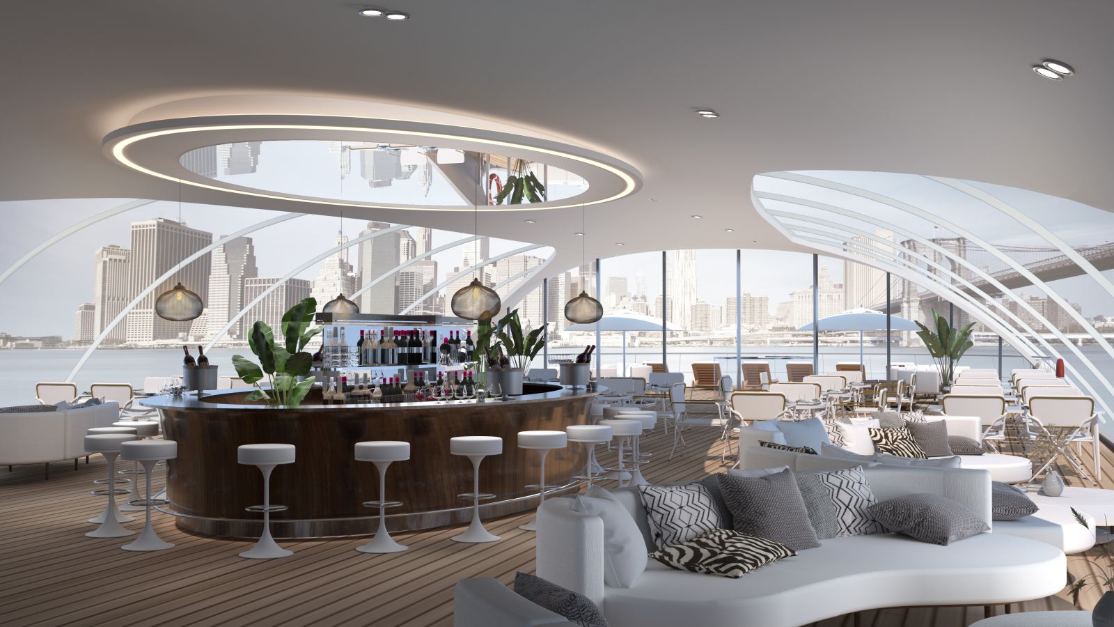 Designed by Jean-Pierre Heim, the luxurious Y Le Yacht to set sail in Manhattan 5 Y Le Yacht