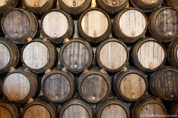 Oak wine barrels